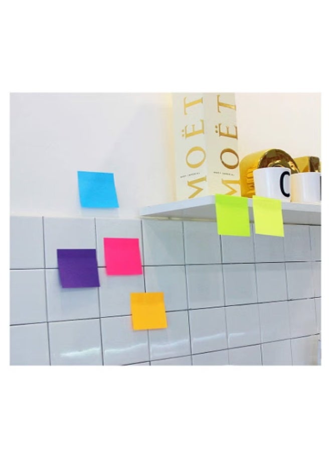 ملاحظات لاصقة بألوان زاهية، سهلة اللصق للاستخدام المنزلي والمكتبي والمفكرات، 100 ورقة/دفتر (5 ألوان/عبوة) - Image 3